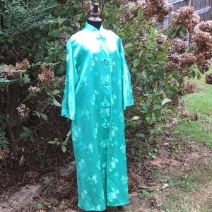 Vintage Hand Tailored Mint Brocade Duster or Coat